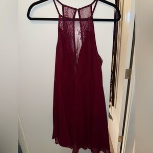 Lulu's Deep Red Lace Dress